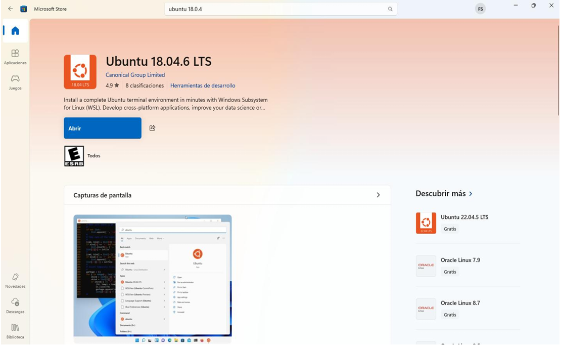 Figura 7 Capitulo 2: instalación desde Microsoft store