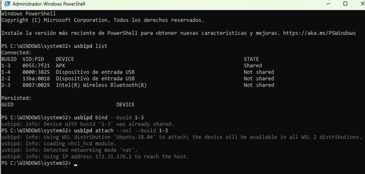 Figura 5 Capitulo 2.1: Vinculamos la tarjeta de desarrollo Jetson nano con Ubuntu 18.04 y a su puerto de entrada