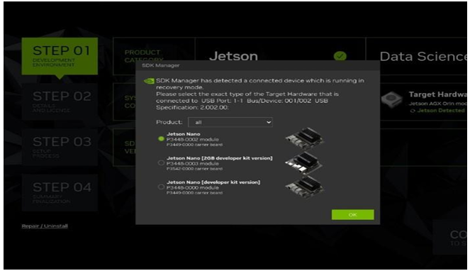Figura 8 Capitulo 2.1: Selección de Jetson Nano developer Kit version